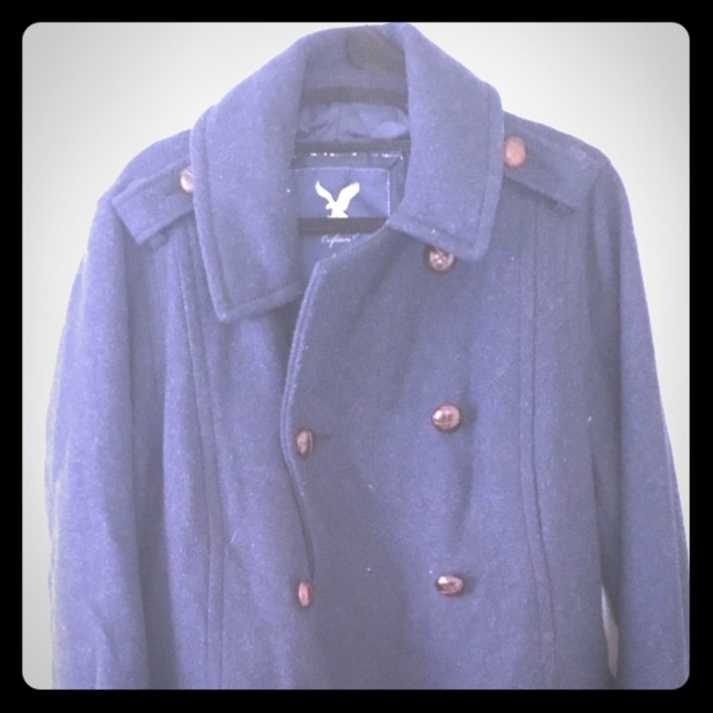 Navy blue pea coat